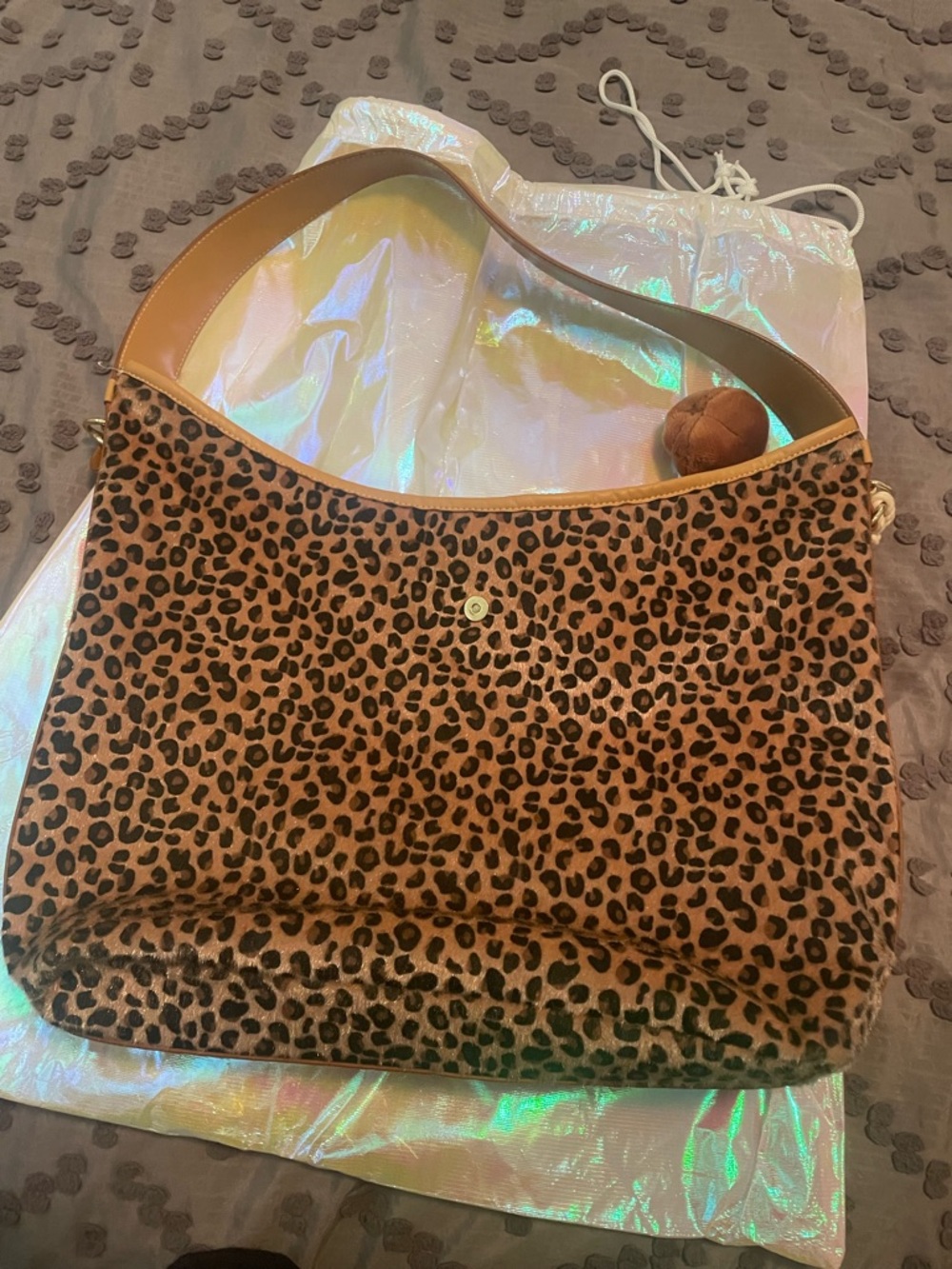Stoney Clover Lane Leopard Print Slouchy Shoulder Bag